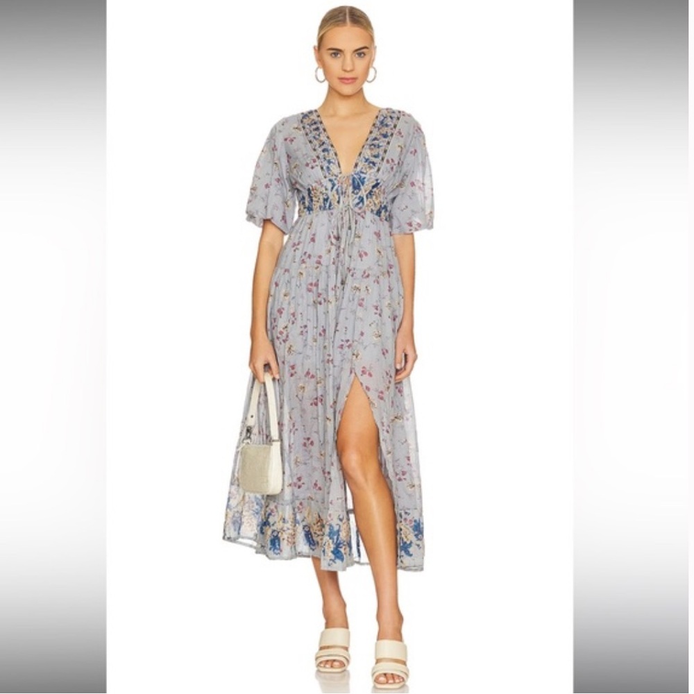 Free People Floral Maxi Dress - Blue and Red